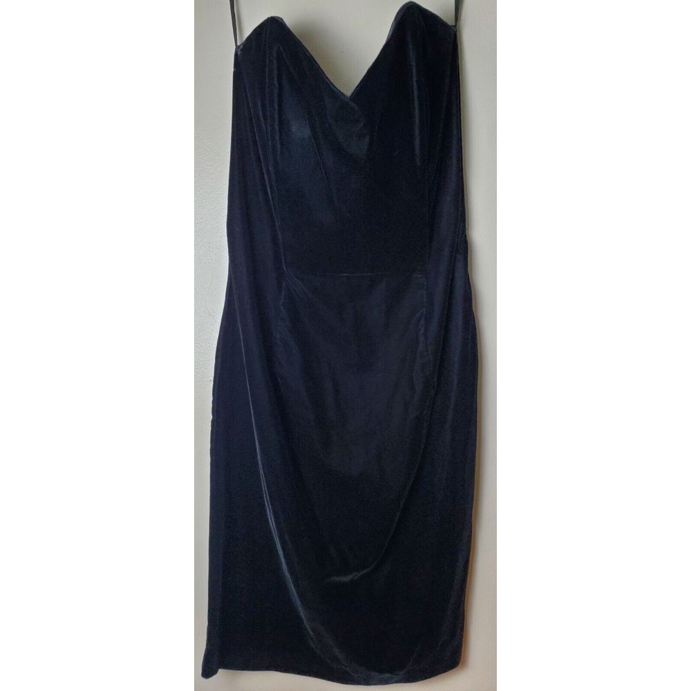 Scott Mcclintock Y2Kβ Strapless Black Velvet Whimsigoth Prom Dress Dark Romantic